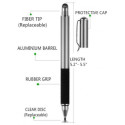 iLike "P21 Capacitive 2in1 Touch Stylus with high precision touch" Silver