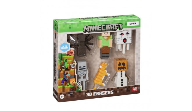 Minecraft 3D kustutuskummid - 6 tk deluxe karp VER.B