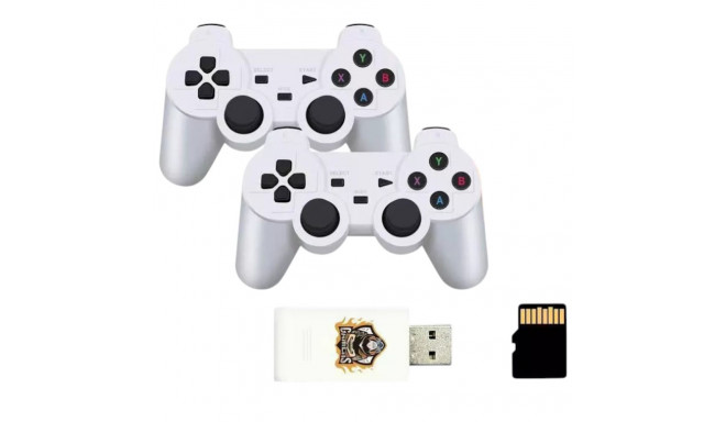 GameBox HY00 64bit Retro 20K Game 4K Hdmi stick console / Android Box x2 wireless controllers White