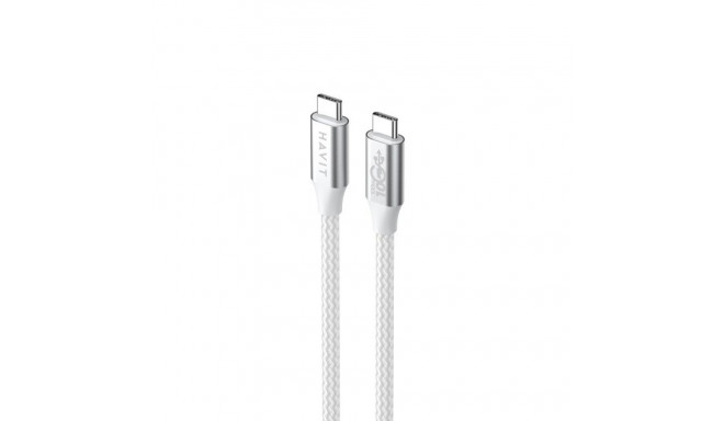 Havit CB6290 - USB Type C to USB Type C kaabel, 1 m (valge/hall)