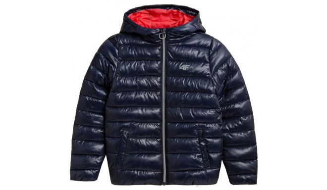 Girls' jacket 4F navy blue HJZ21 JKUDP001 31S 122cm