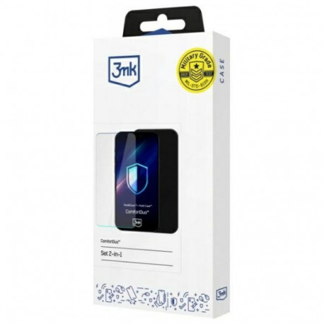 3MK ComfortDuo Clear Sam A16 tempered glass + clear case, 2-in-1 set