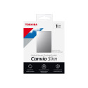 Toshiba Canvio Slim 1TB Silver External HDD (HDTD310ES3DA)