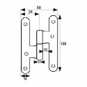 шарнир EDM 85481 PN04 Сталь 100 x 58 mm Левый