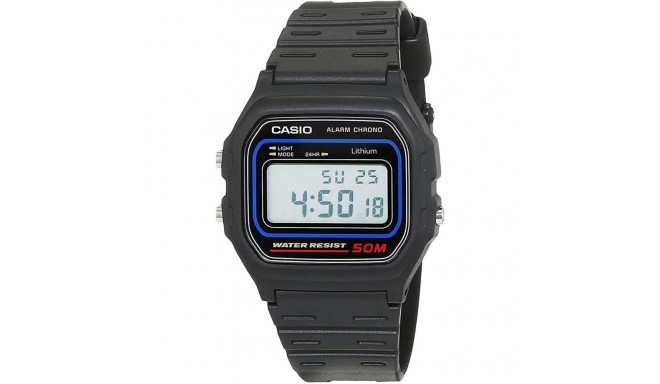 Unisex Pulkstenis Casio W-59-1VQES Melns Pelēks (Ø 34 mm) (Ø 35 mm)