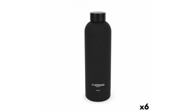 Termālo Pudeli ThermoSport Soft Touch Melns 750 ml (6 gb.)