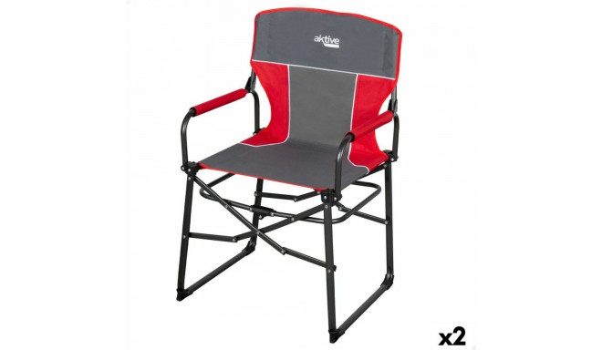 Foldable Camping Chair Aktive 54 x 92 x 49 cm (2 Units)