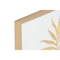 Maal Home ESPRIT Valge Kuldne Kangas Puit MDF Kaasaegne Taime leht 42 x 4 x 42 cm (2 Ühikut)
