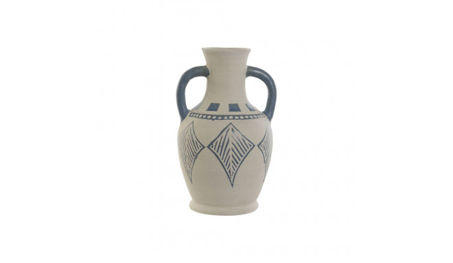 Vase Home ESPRIT Blue Beige Ceramic Mediterranean 15 x 15 x 25 cm
