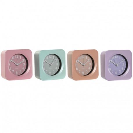Table clock Home ESPRIT Green Pink Coral Lilac (4 Units)
