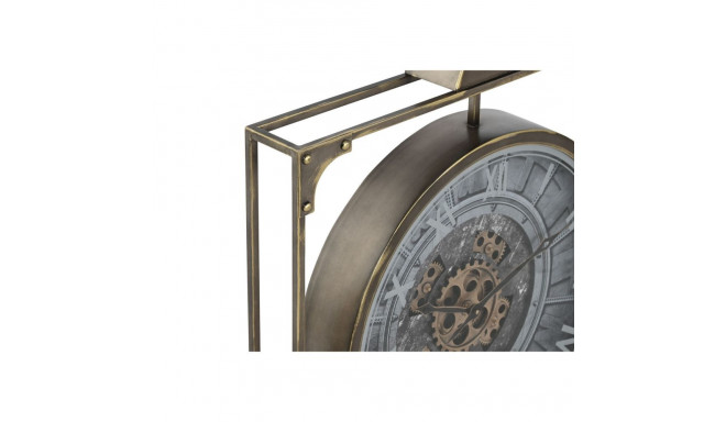 Wall Clock Home ESPRIT Black Golden Crystal Iron 60 x 9 x 80 cm