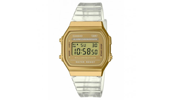 Unisex Pulkstenis Casio VINTAGE COLLECTION - TRANSPARENT BAND - GOLD