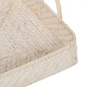 Tray White Bamboo Rattan 45 x 34 x 13 cm (2 Units)