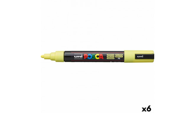 Akrila krāsas marķieris POSCA PC-5M Dzeltens 1,8-2,5 mm (6 gb.)