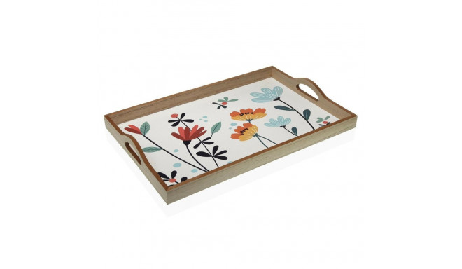 Tray Versa Selene MDF Wood 30 x 5 x 45 cm Flowers