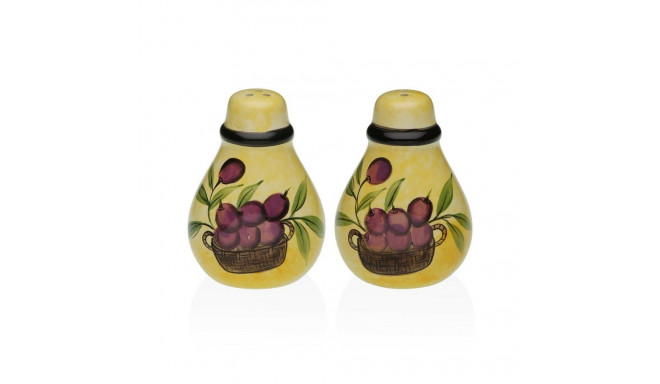 Salt and Pepper Shakers Versa Ceramic Dolomite Olive 5,5 x 8,5 x 6 cm