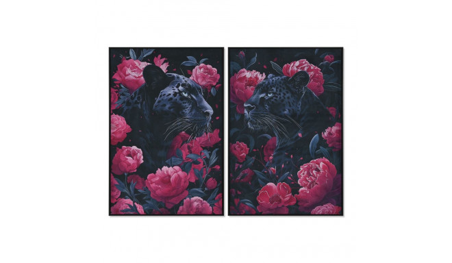 Glezna Home ESPRIT Melns Rozā 83 x 4 x 123 cm (2 gb.)