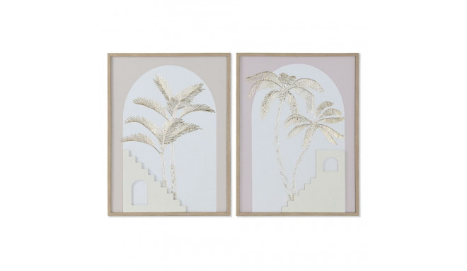 Maal Home ESPRIT Valge Beež Palmid Skandinaavia 45 x 2,2 x 60 cm (2 Ühikut)