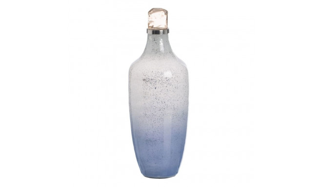 Bottle Blue Silver Resin Crystal 16 x 16 x 44 cm Decorative