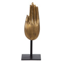 Decorative Figure Black Golden Wood 10 x 12 x 30 cm