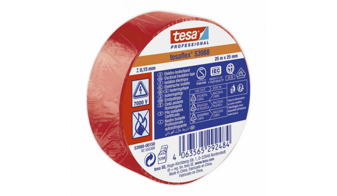 Insulating tape TESA Red PVC 25 mm x 25 m
