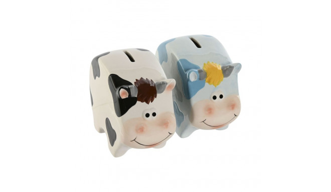 Money box Home ESPRIT Dolomite Cow 16 X 7,5 X 12,5 cm (2 Units)