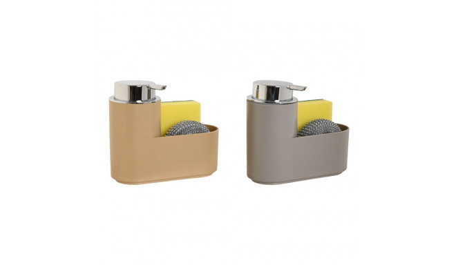 Soap Dispenser Home ESPRIT Beige Grey polystyrene ABS 17 x 7,5 x 15 cm (2 Units)