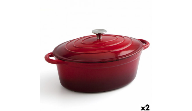 Kastrul kaanega Bidasoa Fierro Punane 4,3 L 30 x 23 cm (2 Ühikut)