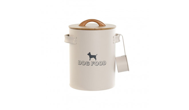 Pet food jar Home ESPRIT Beige Natural Metal Bamboo 4 L 19 X 16 X 23 cm