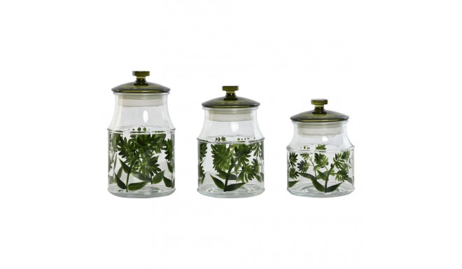 3 toru Home ESPRIT Roheline Kristall 1,2 L 3 Tükid, osad