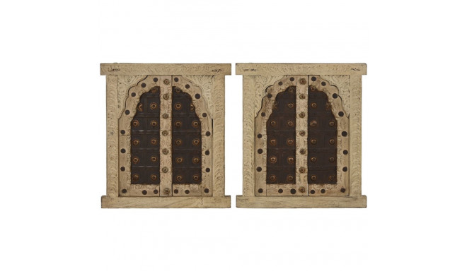 Seinakaunistus Home ESPRIT Beež Naturaalne Aken 45 X 5 X 51 cm