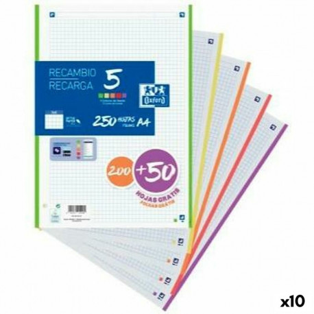 Asendus Oxford Mitmevärviline A4 250 Lehed (10 Ühikut)