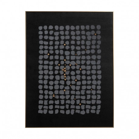 Painting Black Grey Abstract 90 x 3,5 x 120 cm