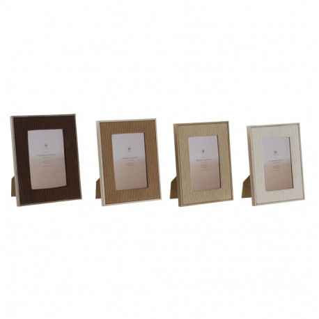 Fotoraam Home ESPRIT Valge Pruun Beež Helepruun Samet Kristall Kaasaegne 16 x 2 x 21 cm (4 Ühikut)