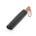 Automatic foldable umbrella with wood handle 10-ribs XXL 115 cm black