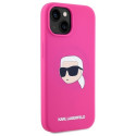 KARL LAGERFELD case for IPHONE 15 compatible with MagSafe KLHMP15SSKHPPLF (SIL KL Head Print) fuschi