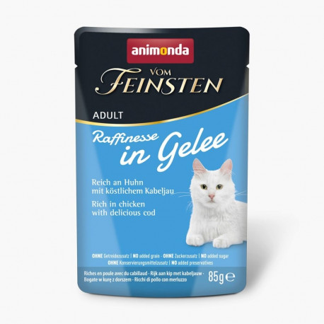 ANIMONDA Vom Feinsten Adult Raffinesse tarretises kana ja tursaga märg kassitoit 85 g