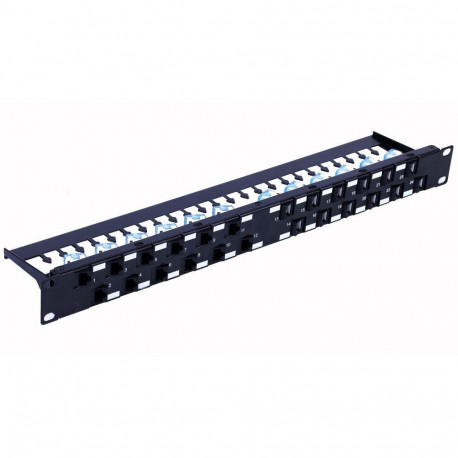 Techly UTP patch paneel 24 kohaline RJ45 Cat.6A kaldega väljund 1U must