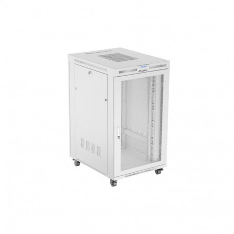 FLOOR-STANDING RACK CABINET 19" 27U 800X1000 GREY PERFORATED LCD DOOR LANBERG (FLAT PACK)