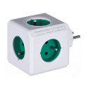 Allocacoc extension cord 5-pesa PowerCube Extended, green/white