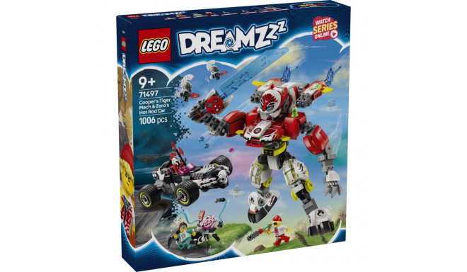LEGO Dreamzzz Cooperi tiigrirobot ja Zero hot-rod-auto