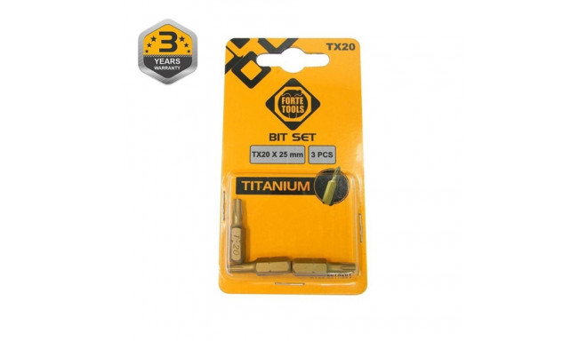 TITANIUM SCREWDRIVER BIT TX20X25MM 3PCS