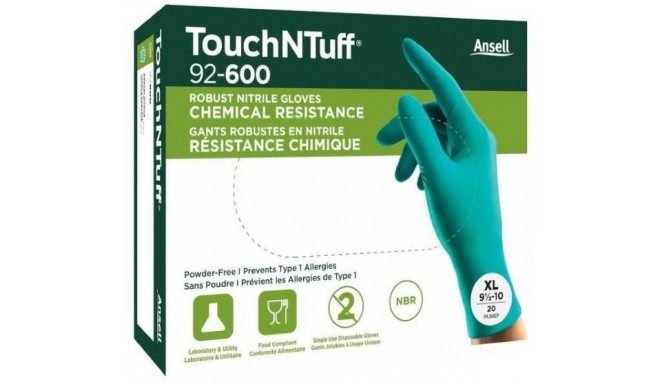 Ansell нитриловые перчатки TouchNTuff 92-600 (L) 20 шт.