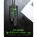 "ICY BOX IB-2817MCL-C31 Externes USB-C 3.2 Gehäuse für 2x M.2 NVMe SSD mit Klonfunktion"