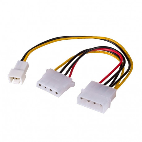 Adapter with cable Akyga AK-CA-35 Molex (m) | 3 pin 12V (m) | Molex (f) 2x 15cm