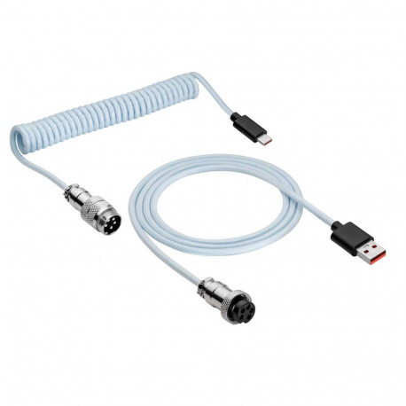Cable USB Akyga AK-USB-48 USB A (m) | USB type C (m) Coiled Aviator ver. 2.0 3m
