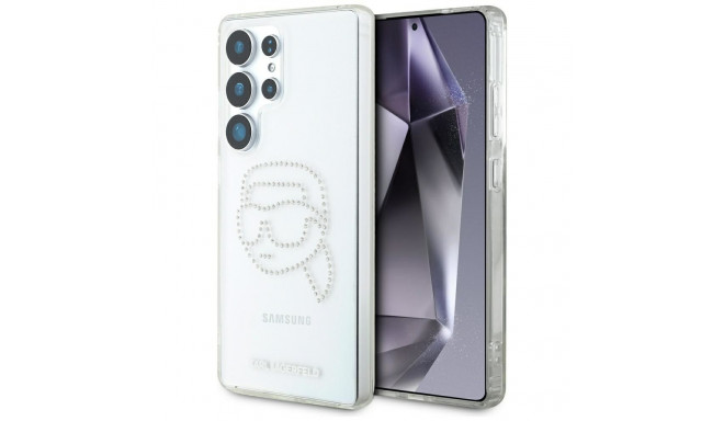 KARL LAGERFELD case for SAMSUNG S25 Ultra KLHCS25LHKHDCELT (IML Rhinestones K Head) transparent