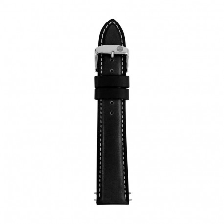 Leather strap for Zeppelin watch, black, 20 mm