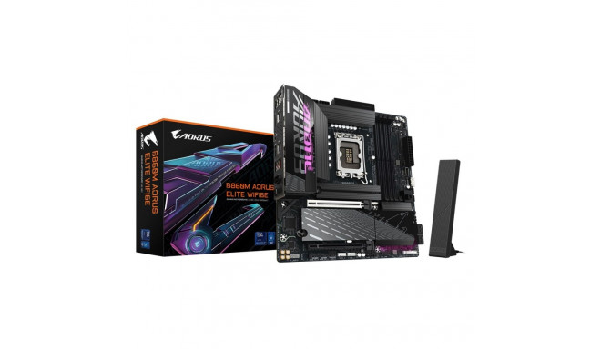 GIGABYTE B860M AORUS ELITE WIFI6E Motherboard - Intel Core Ultra Series CPUs, 12+1+2+1 Phases VRM, u