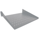 Intellinet 19" Cantilever Shelf, 2U, 2-Point Front Mount, 400mm Depth, Vented, Max 25kg, Grey, Three